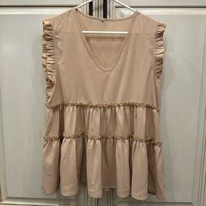 Tiered ruffle sleeveless top